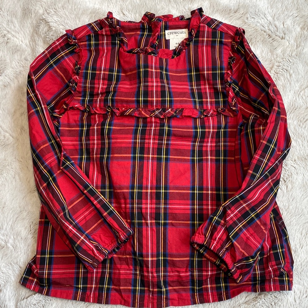 Crewcuts Red Tartan Plaid Shirt Size 4-5